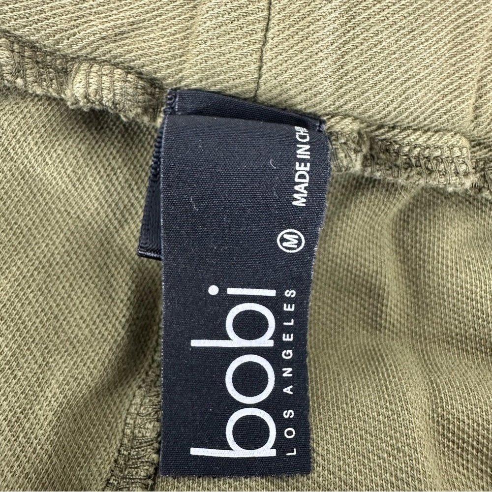 Bobi Los Angeles Size Medium Olive Green Knit Twill Shorts - Picture 8 of 12